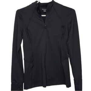 Athleta Black 1/4 Zip Long Sleeve Pullover Jacket Top Back Pocket Size X…